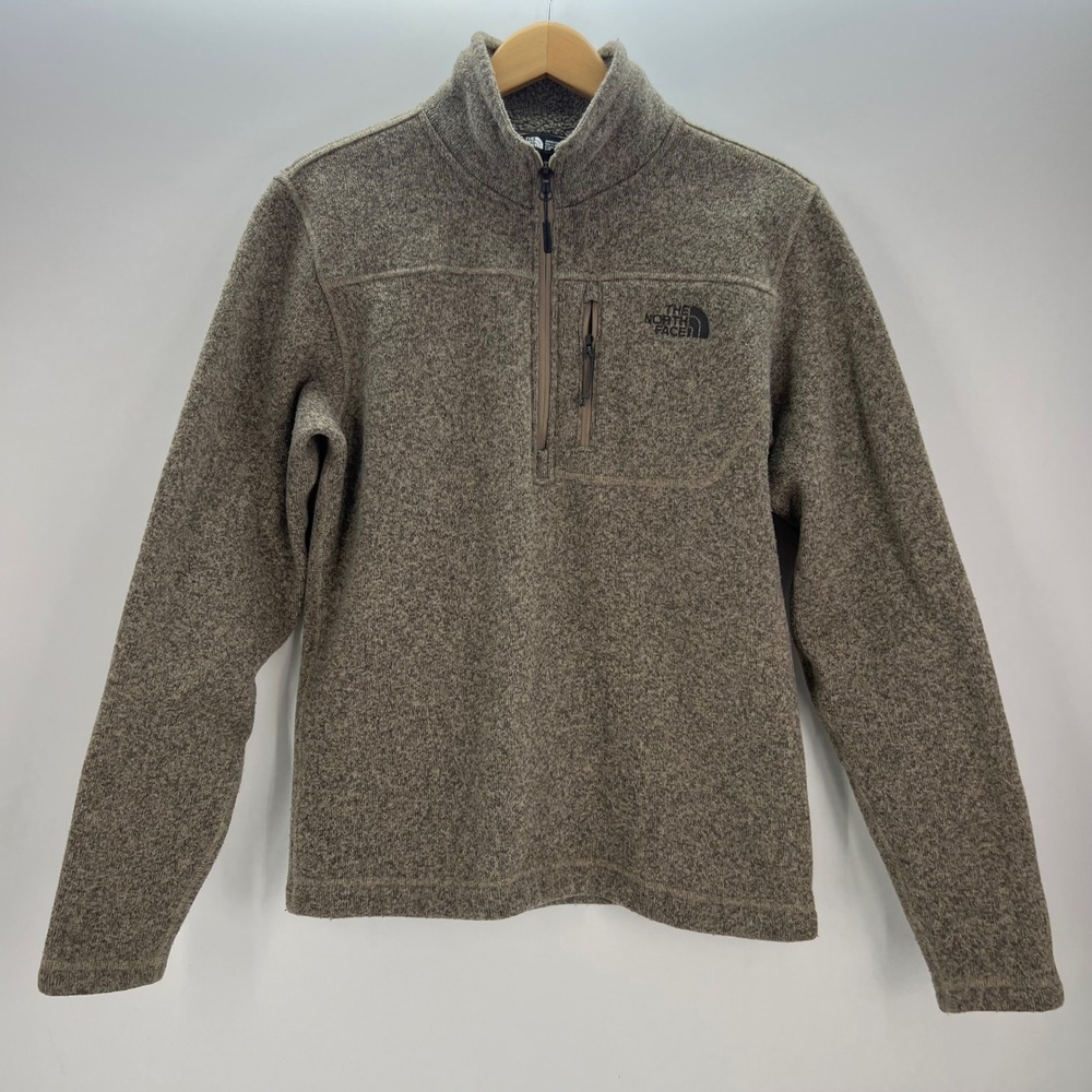 The North Face Mens Size S Gordon Lyons Heather Brown 1/4 Zip Fleece Pullover